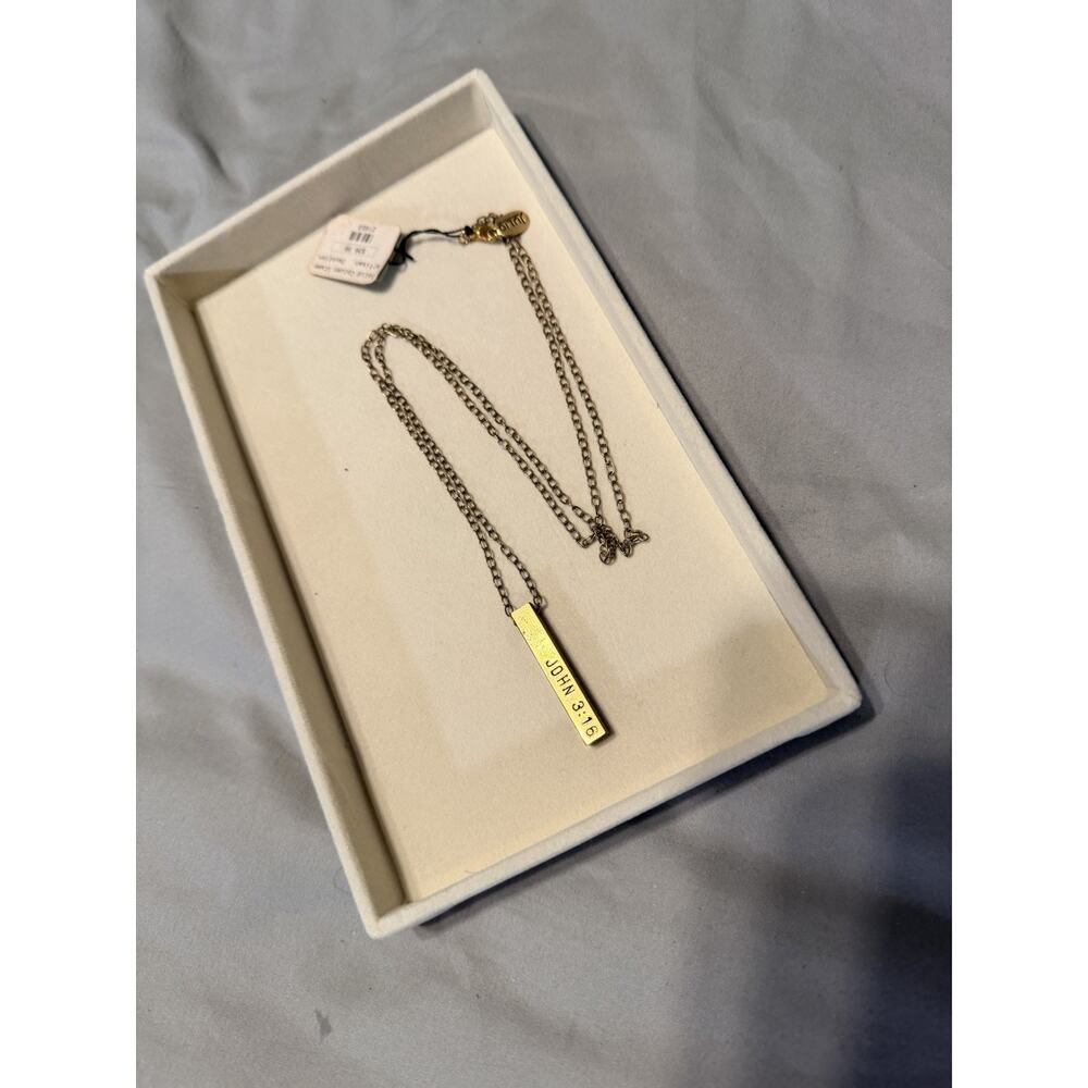 Christian affirmation pendant necklace - John 3:16 gold